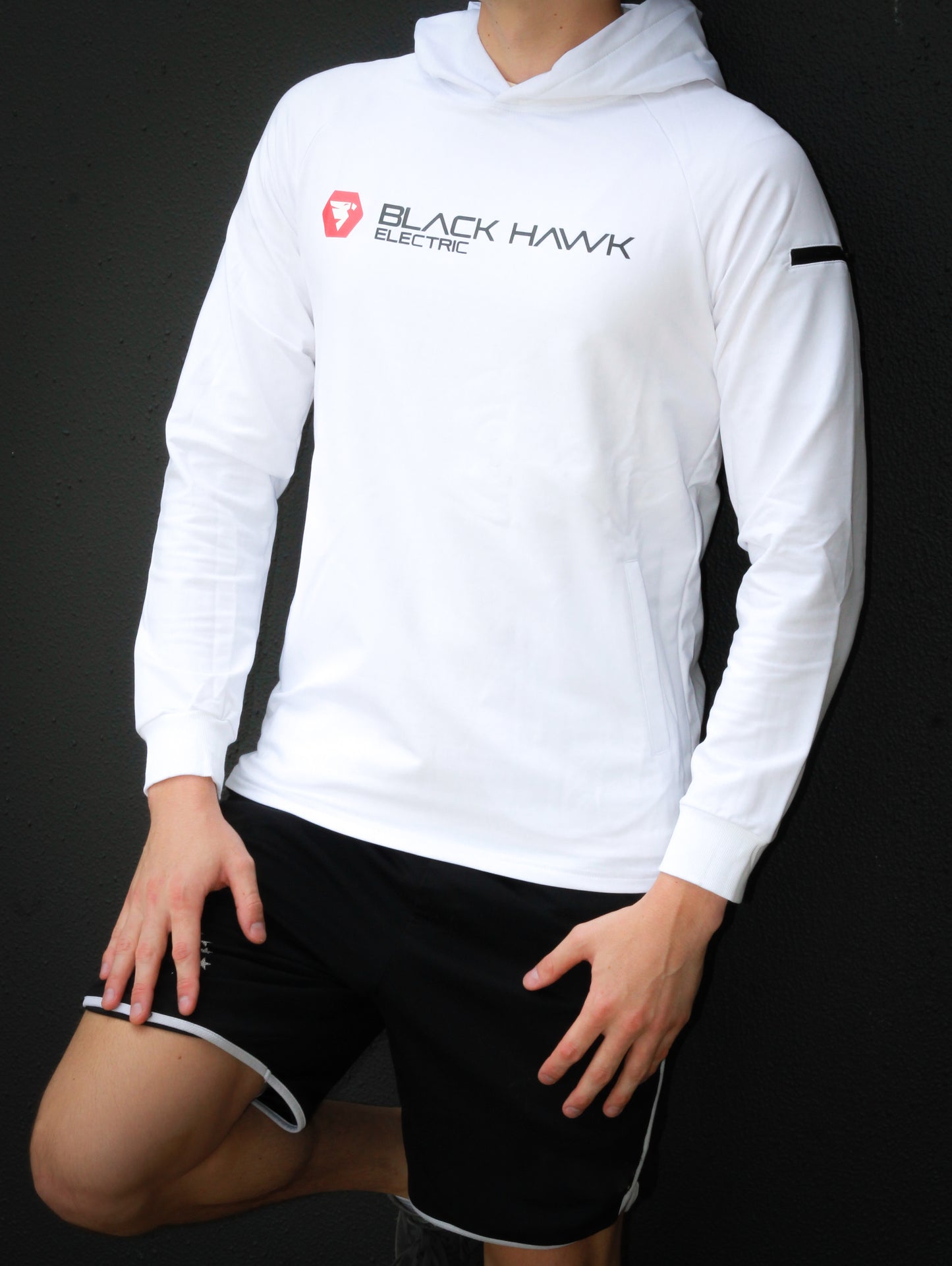 Black Hawk White Hoodie