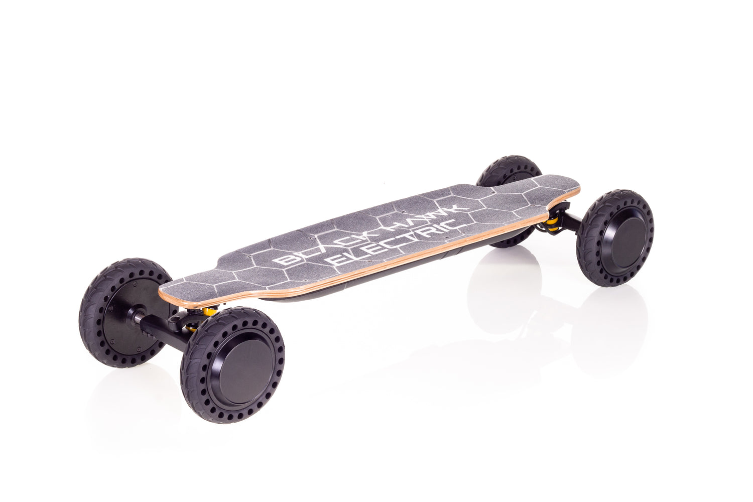 High quality, high performance electric skateboard with hub drive brushless motors and lithium ion battery technology.