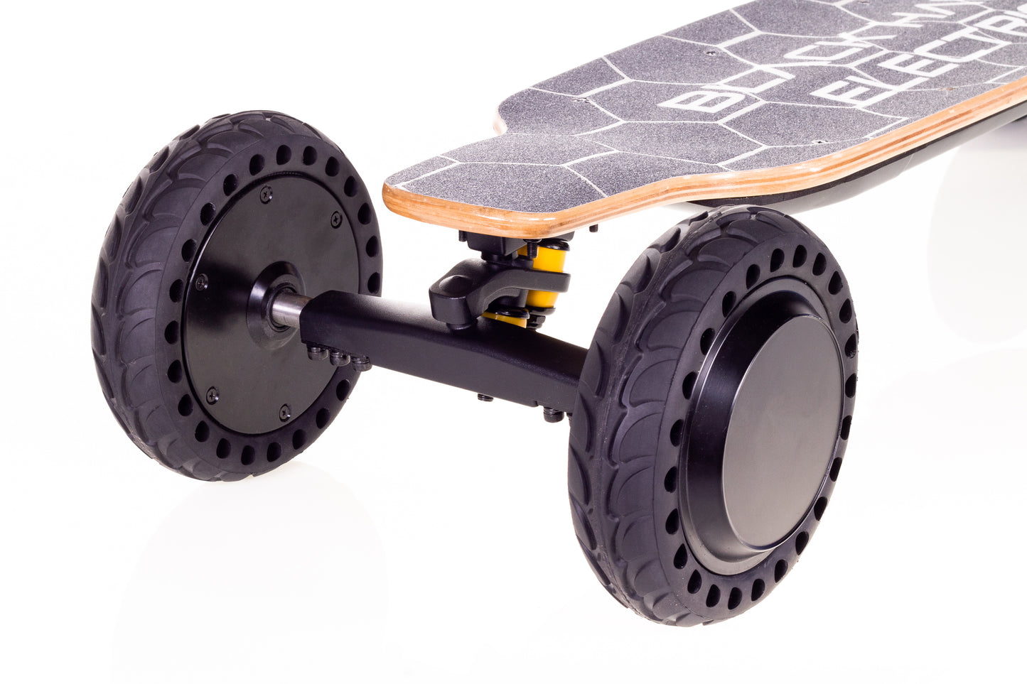 High quality, high performance electric skateboard with hub drive brushless motors and lithium ion battery technology.