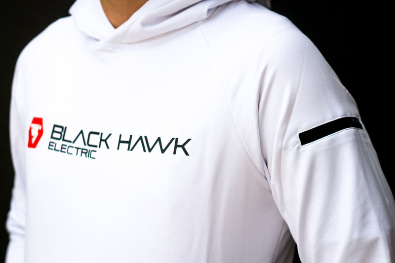 Black Hawk White Hoodie